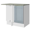 Ver imagem 1 de Balcão de Canto Madesa Lux 1 Porta 60 cm Profundidade (Com Tampo) Branco/Cinza