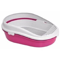 Sanitário Furba para Gatos Banheiro Gato Caixa de Areia Cor Rosa - 1