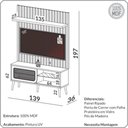 Ver imagem 6 de Rack para Sala com Painel Ripado para Tv 55 Pol Egon D03 Freijó - Lyam Decor