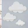 Trio De Prateleiras De Nuvens Nichos Decoração Quarto Bebê 9mm:Branco - 2