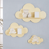 Trio De Prateleiras De Nuvens Nichos Decoração Quarto Bebê 9mm:Branco - 8