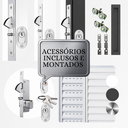 Ver imagem 4 de Porta Balcão de Aluminio Preto 3 Folhas Linha 25 com Fechadura 2,10x1,50