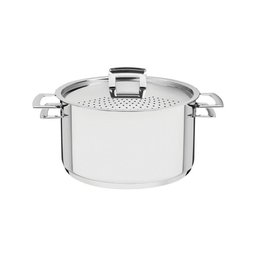 Espagueteira Tramontina Brava em Aço Inox com Fundo Triplo Tampa e Alças 24 Cm 6,1 L - 1
