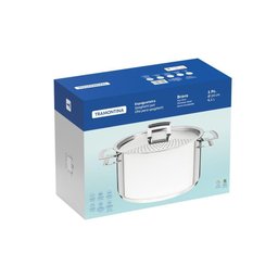 Espagueteira Tramontina Brava em Aço Inox com Fundo Triplo Tampa e Alças 24 Cm 6,1 L - 2