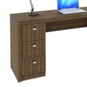Ver imagem 3 de Mesa para Escritório ou Escrivaninha 1,36m com 3 Gavetas Várias Cores Me4102 Tecno Mobili - Nogal
