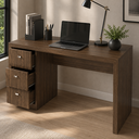 Ver imagem 3 de Mesa para Escritório ou Escrivaninha 1,36m com 3 Gavetas Várias Cores ME4102 Tecno Mobili - Nogal