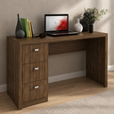 Ver imagem 1 de Mesa para Escritório ou Escrivaninha 1,36m com 3 Gavetas Várias Cores ME4102 Tecno Mobili - Nogal