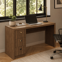 Ver imagem 5 de Mesa para Escritório ou Escrivaninha 1,36m com 3 Gavetas Várias Cores ME4102 Tecno Mobili - Nogal