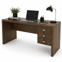 Ver imagem 3 de Escrivaninha Reversível para Home Office 3 Gavetas Nogal - Tecno Mobili
