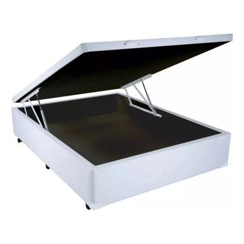 Base Box Baú Casal 1,38 X 1,88 Lacrado Chapa Compensado - Branco