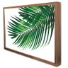 Quadro Decorativo Floral Folha Palmada Verde em Moldura Caixa Tacolado Moldura Trad 1cm Preta com Vi - 4