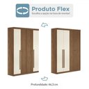 Ver imagem 5 de Guarda-roupa Casal Loanda 4 Portas 2 Gavetas Ripado Flex Jatoba/areia - Pnr Móveis
