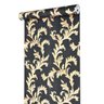 PAPEL DE PAREDE VINÍLICO IMPORTADO TEXTURA ARABESCO - PRETO | DOURADO - 1