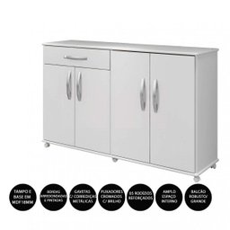 Balcão de Cozinha 4 Portas 1 Gaveta Campinas Arte Móveis - 8