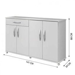 Balcão de Cozinha 4 Portas 1 Gaveta Campinas Arte Móveis - 4