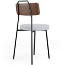Ver mais imagens de Kit 08 Cadeiras Estofada Para Sala De Jantar Barcelona L02 Couríssimo Marrom Linho Cinza - Lyam Lyam