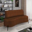 Ver imagem 2 de Sofá 2 Lugares Living 135cm Pé Ferro Pto Maraú Sintético Pu K01 - D'Rossi