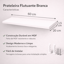 Ver imagem 2 de Prateleira Flutuante 60x20 Mdf Branca Decorativa Parede Moderna Fácil Instalação