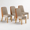 Ver imagem 1 de Kit 4 Cadeiras Maciça de Jantar Estofada Iza- Arbo Design