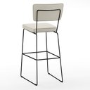 Ver imagem 6 de Banqueta Alta para Cozinha Sala de Jantar Base em Aço Fixa Allana L02 Linho Champagne - Lyam Decor