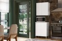 Ver imagem 1 de Conjunto Armário Aéreo e Balcão Microondas para Cozinha 02 Portas Ej:Branco
