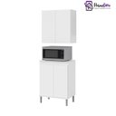 Ver imagem 4 de Conjunto Armário Aéreo e Balcão Microondas para Cozinha 02 Portas Ej:Branco