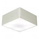Ver imagem 3 de Plafon Quadrado Md-3012 Cúpula em Tecido 21/50x50cm Rústico Cinza - Bivolt