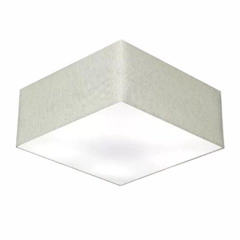 Plafon Quadrado Md-3012 Cúpula em Tecido 21/50x50cm Rústico Cinza - Bivolt