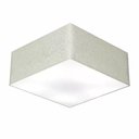 Ver imagem 1 de Plafon Quadrado Md-3012 Cúpula em Tecido 21/50x50cm Rústico Cinza - Bivolt