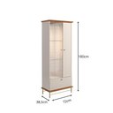 Ver imagem 3 de Cristaleira Império Led e Espelho Mdf 25mm Vidro 4mm Soft Close Design Moderno Lukaliam Off White/