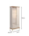 Ver imagem 3 de Cristaleira Império Led e Espelho Mdf 25mm Vidro 4mm Soft Close Design Moderno Lukaliam Off White/