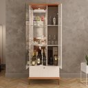 Ver imagem 4 de Cristaleira Império Led e Espelho Mdf 25mm Vidro 4mm Soft Close Design Moderno Lukaliam Off White/