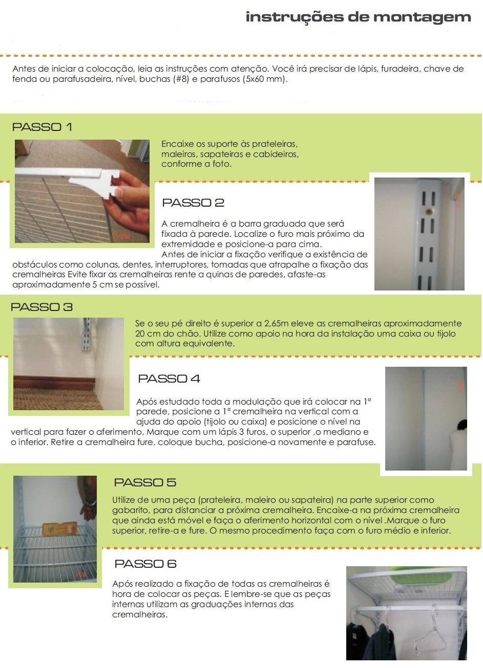 Closet Armário Aramado Modulado Gaveta Prateleira 1,90m PT - 4