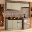 Ver imagem 1 de Cozinha Completa Koya 6 Portas 3 Gavetas Verde Oliva - Politorno