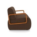 Ver imagem 4 de Poltrona Sala de Estar Braço de Madeira Hellen Veludo K01 - D’Rossi
