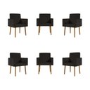 Ver imagem 1 de Kit 06 Poltronas Decorativa Recepção Oferta Courino Balaqui Cor:courino Preto
