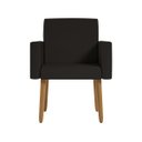 Ver imagem 6 de Kit 06 Poltronas Decorativa Recepção Oferta Courino Balaqui Cor:courino Preto