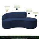 Ver imagem 5 de Sofá Curvo 2 Lugares 150cm Eron Braço Direito Veludo Azul Marinho - Nexta Casa