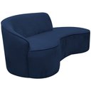 Ver mais imagens de Sofá Curvo 2 Lugares 150cm Eron Braço Direito Veludo Azul Marinho - Nexta Casa
