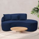 Ver imagem 2 de Sofá Curvo 2 Lugares 150cm Eron Braço Direito Veludo Azul Marinho - Nexta Casa