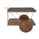 Ver imagem 1 de Carrinho para Bar Sertao Couro Castanho com Nogueira e Base Gold 110 Cm - 62150