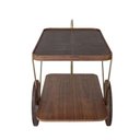 Ver imagem 3 de Carrinho para Bar Sertao Couro Castanho com Nogueira e Base Gold 110 Cm - 62150
