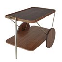 Ver imagem 2 de Carrinho para Bar Sertao Couro Castanho com Nogueira e Base Gold 110 Cm - 62150