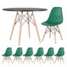 Kit - Mesa Eames 100 Cm Preto + 6 Cadeiras Eames Dsw Verde Escuro Mesa Preto com Cadeiras Verde - 1
