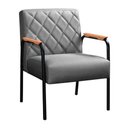 Ver imagem 1 de Poltrona Ludmilla Linho Matelassê Pés em Metal Cinza Bella Decor