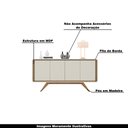 Ver imagem 3 de Balcão Buffet Decorativo Maverick 4 Portas Pés de Madeira Nature/OffWhite - Gran Belo