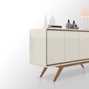 Ver imagem 7 de Balcão Buffet Decorativo Maverick 4 Portas Pés de Madeira Nature/OffWhite - Gran Belo