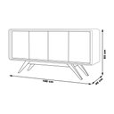 Ver imagem 2 de Balcão Buffet Decorativo Maverick 4 Portas Pés de Madeira Nature/OffWhite - Gran Belo