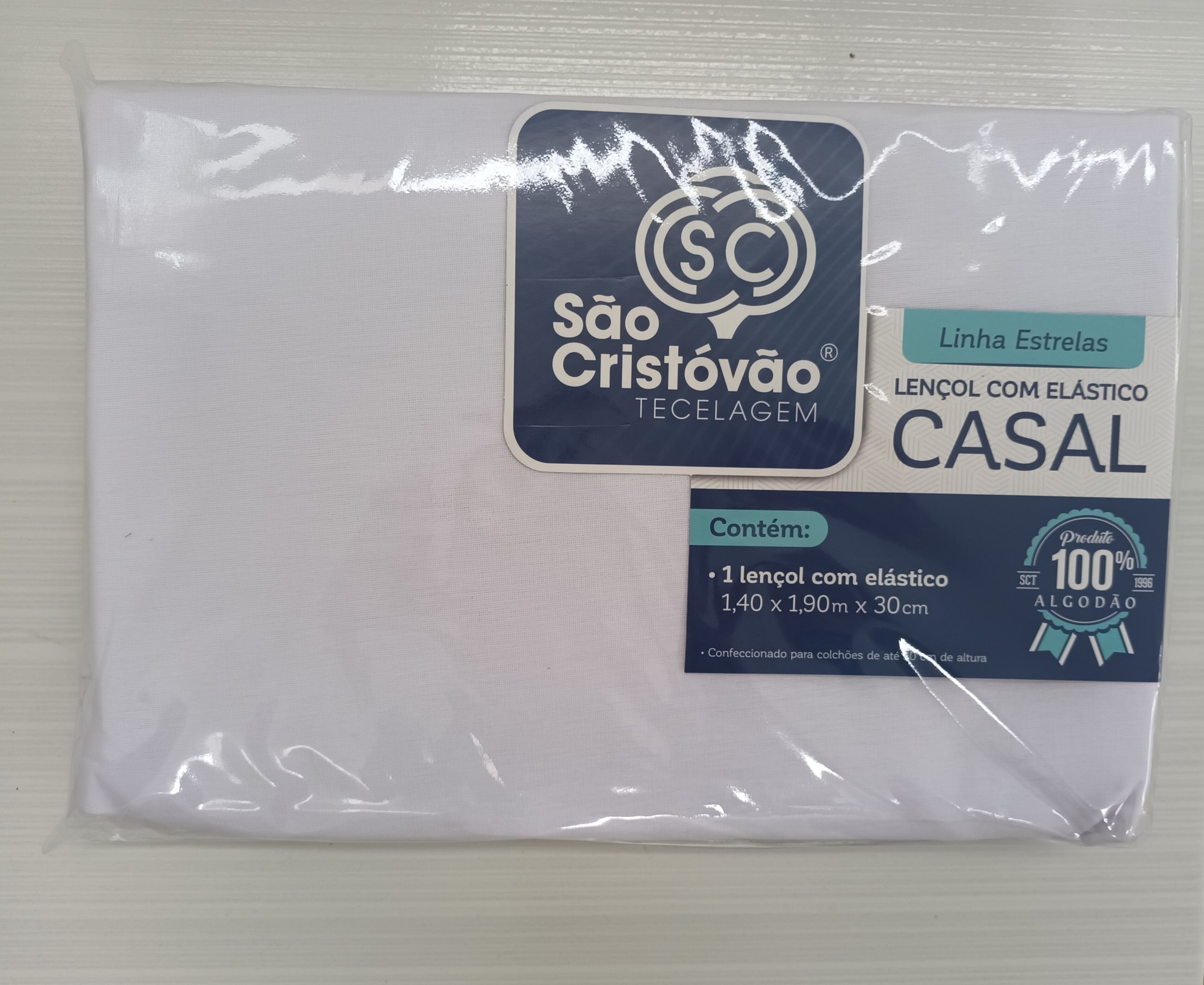 Lençol Casal Com Elástico 140cm X 190cm Cama Normal - branco - 2