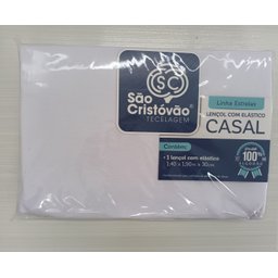 Lençol Casal Com Elástico 140cm X 190cm Cama Normal - branco - 2